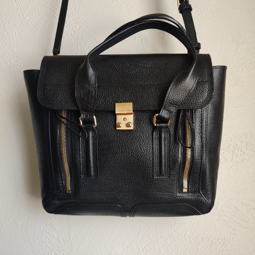 3.1 Phillip Lim Large Pashli Leather Satchel Bag W/ Crossbody Strap